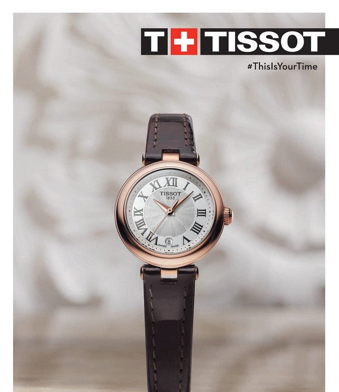 Tissot Bellissima Small Lady White Dial Brown Leather Strap Watch For Women - T126.010.36.013.00 Buy Now By Tissot