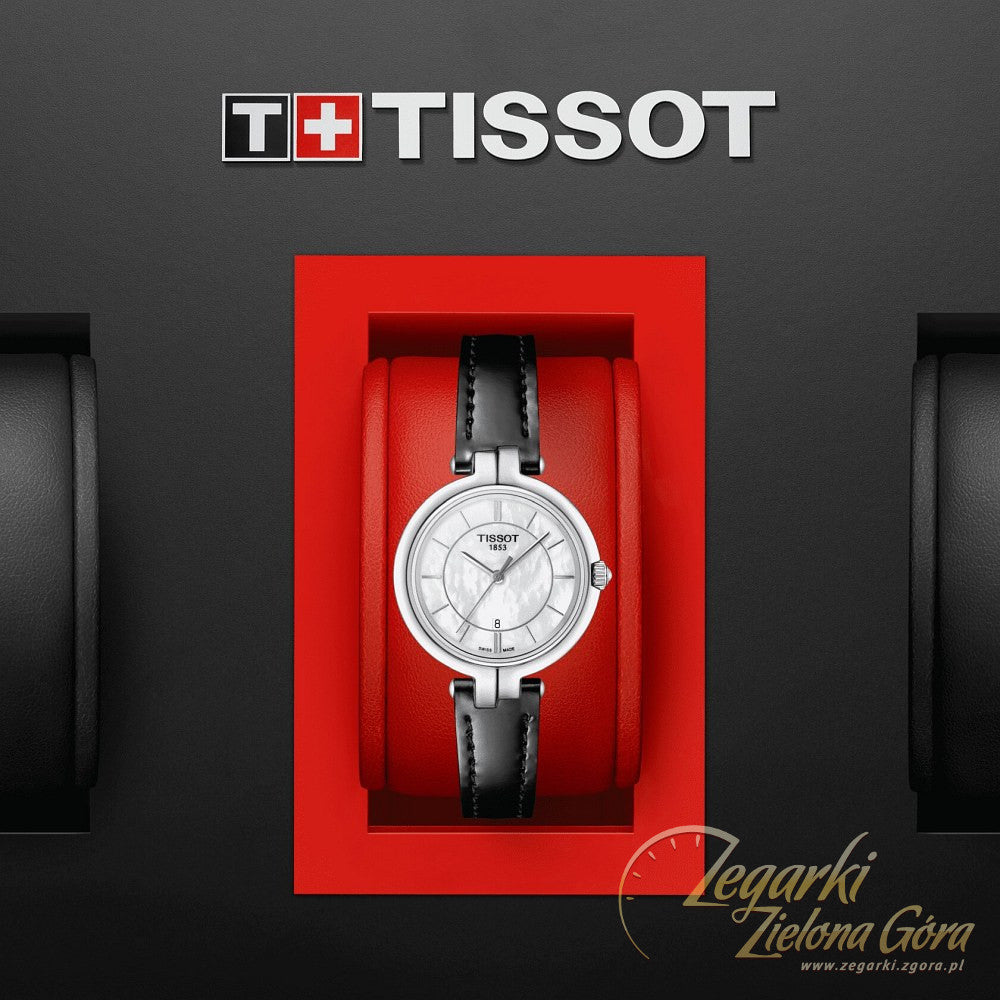 Tissot T Lady Flamingo White Dial White Leather Strap Watch For Women - T094.210.16.011.00 Buy Now By Tissot