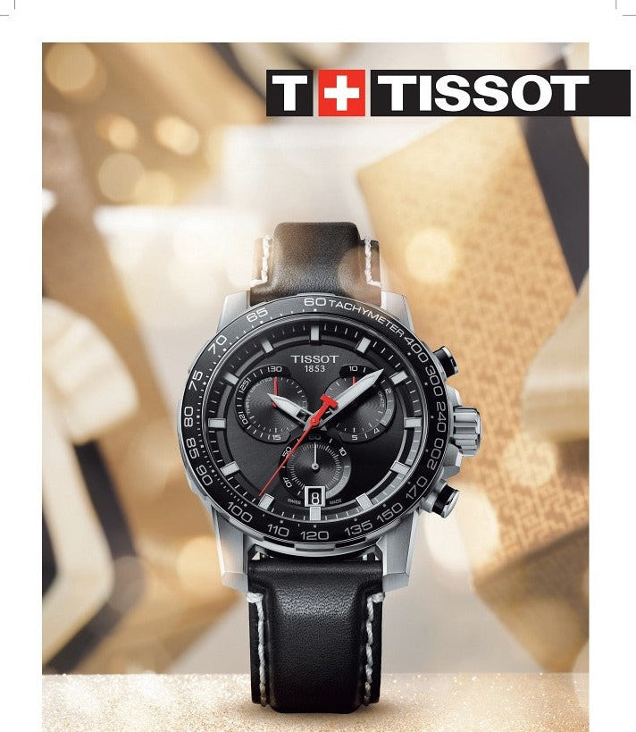Tissot Supersport Chrono Black Dial Black Leather Strap Watch for Men - T125.617.16.051.00 Buy Now By Tissot