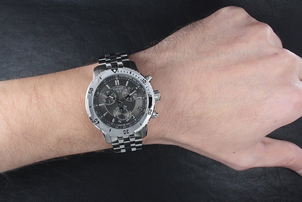 Tissot PRS 200 Grey Dial Chronograph Grey Dial Silver Steel Strap Watch For Men - T067.417.11.051.00 Buy Now By Tissot