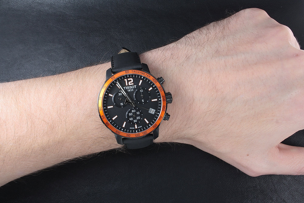 Tissot T Sport Quickster Chronograph Black Dial Black Rubber Strap Watch For Men - T095.417.36.057.01 Buy Now By Tissot