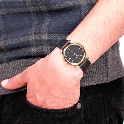 Tissot T Classic Dream Black Dial Black Leather Strap Watch for Men - T033.410.36.051.01 Buy Now By Tissot