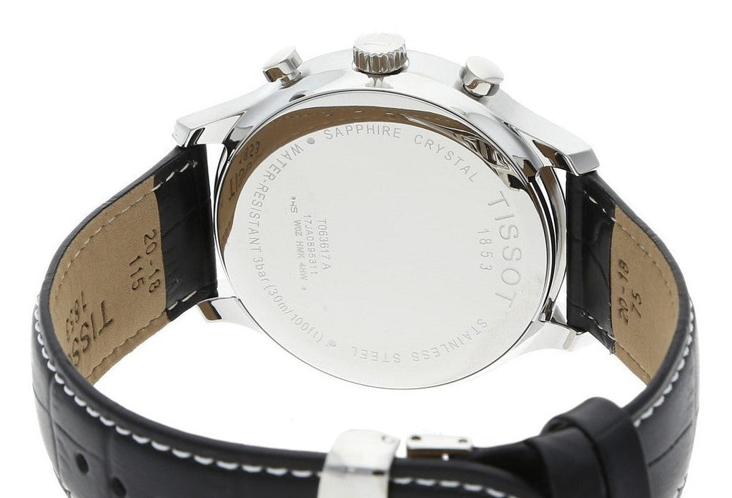 Tissot Tradition Chronograph Black Dial Black Leather Strap Watch For Men - T0636171605700 Buy Now By Tissot