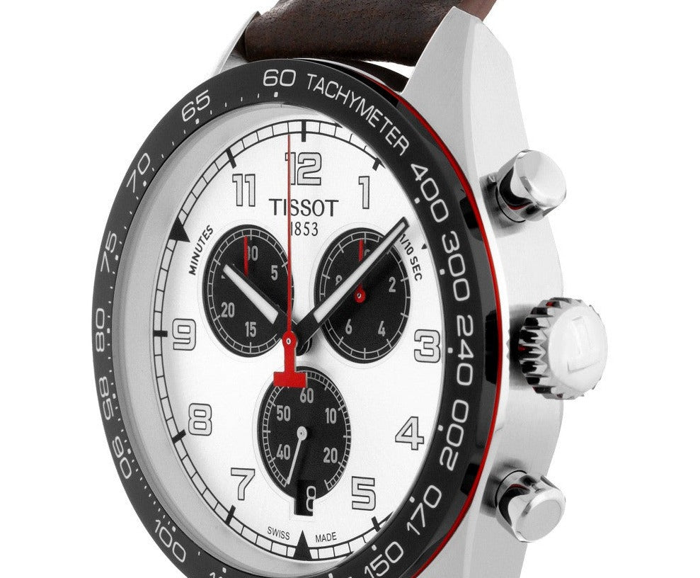 Tissot T Sport PRS 516 Chronograph Silver Dial Brown Leather Strap Watch for Men - T131.617.16.032.00 Buy Now By Tissot