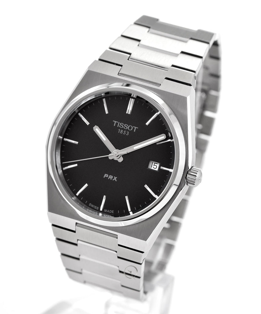 Tissot PRX Quartz Black Dial Silver Steel Strap Watch For Men - T137.410.11.051.00 Buy Now By Tissot