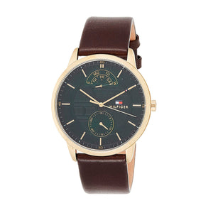 Tommy Hilfiger Hunter Green Dial Brown Leather Strap Watch for Men - 1791607 Buy Now By Tommy Hilfiger