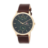Tommy Hilfiger Hunter Green Dial Brown Leather Strap Watch for Men - 1791607 Buy Now By Tommy Hilfiger