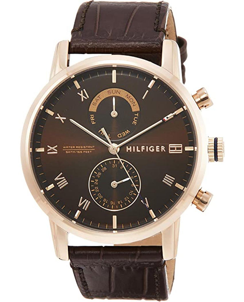 Tommy Hilfiger Kane Brown Dial Brown Leather Strap Watch for Men - 1710400 Buy Now By Tommy Hilfiger