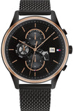 Tommy Hilfiger Weston Chronograph Black Dial Black Mesh Bracelet Watch For Men - 1710505 Buy Now By Tommy Hilfiger