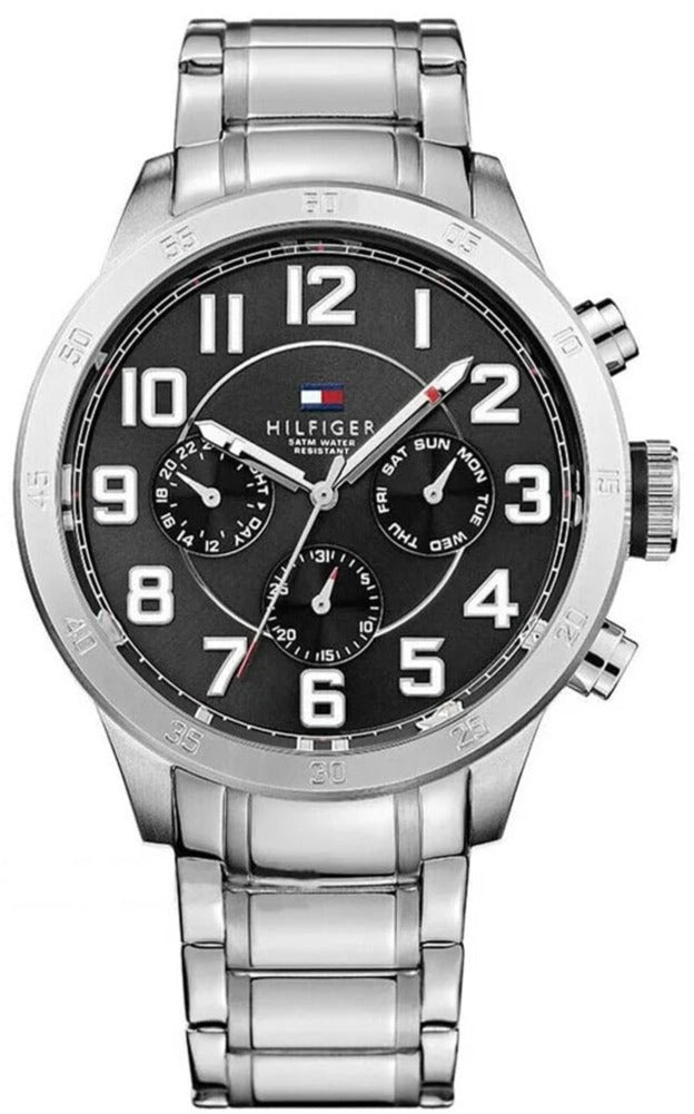 Tommy Hilfiger Trent Chronograph Black Dial Silver Steel Strap Watch for Men - 1791054 Buy Now By Tommy Hilfiger