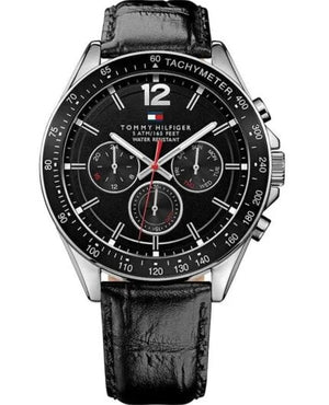 Tommy Hilfiger Luke Quartz Black Dial Black Leather Strap Watch for Men - 1791117 Buy Now By Tommy Hilfiger