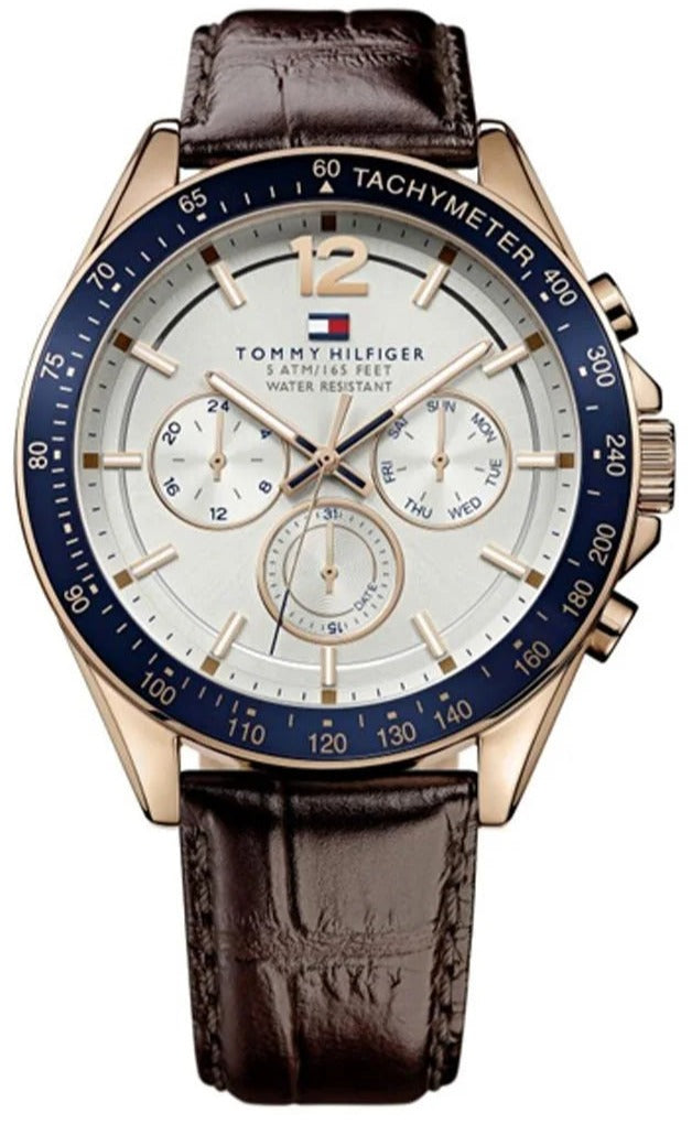 Tommy Hilfiger Luke Quartz White Dial Brown Leather Strap Watch for Men - 1791118 Buy Now By Tommy Hilfiger