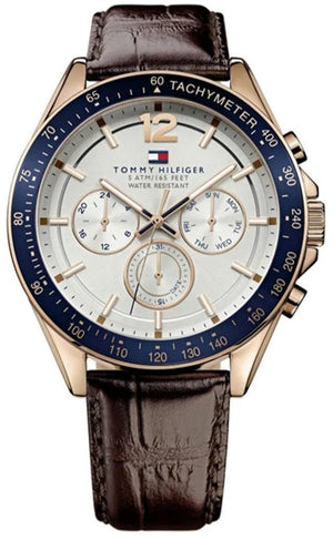 Tommy Hilfiger Luke Quartz White Dial Brown Leather Strap Watch for Men - 1791118 Buy Now By Tommy Hilfiger
