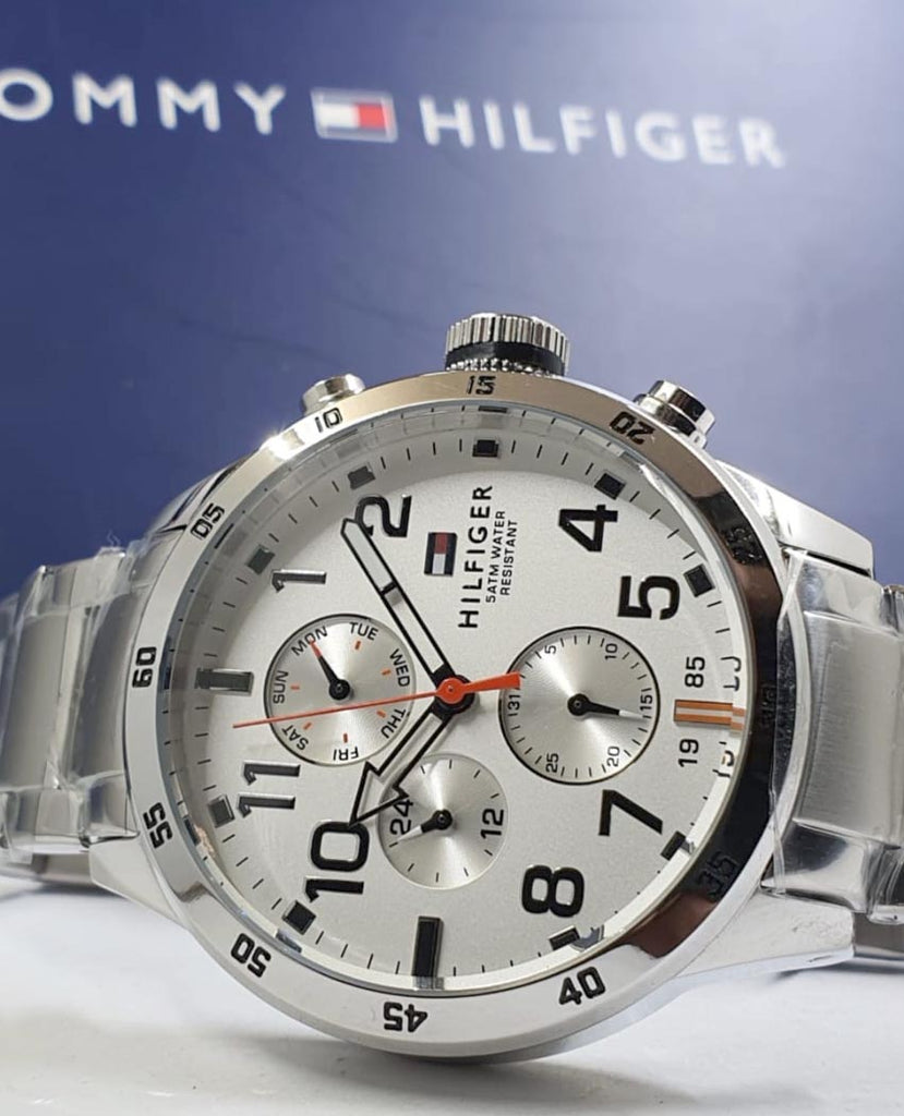 Tommy Hilfiger Trent Multifunction White Dial Silver Steel Strap Watch for Men - 1791140 Buy Now By Tommy Hilfiger