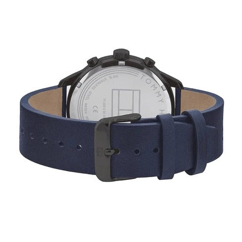 Tommy Hilfiger Chase Grey Dial Blue Leather Strap Watch for Men - 1791578 Buy Now By Tommy Hilfiger