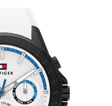 Tommy Hilfiger Aiden Chronograph White Dial White Rubber Strap Watch For Men - 1791862 Buy Now By Tommy Hilfiger