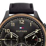 Tommy Hilfiger Asher Chronograph Black Dial Black Leather Strap Watch For Men - 1791854 Buy Now By Tommy Hilfiger