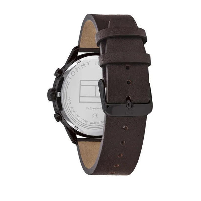 Tommy Hilfiger Chase Quartz Black Dial Brown Leather Strap Watch for Men - 1791577 Buy Now By Tommy Hilfiger