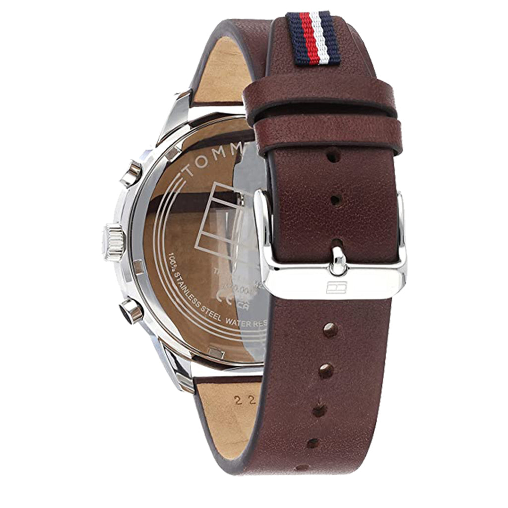 Tommy Hilfiger Chase Chronograph Grey Dial Brown Leather Strap Watch For Men - 1791487 Buy Now By Tommy Hilfiger