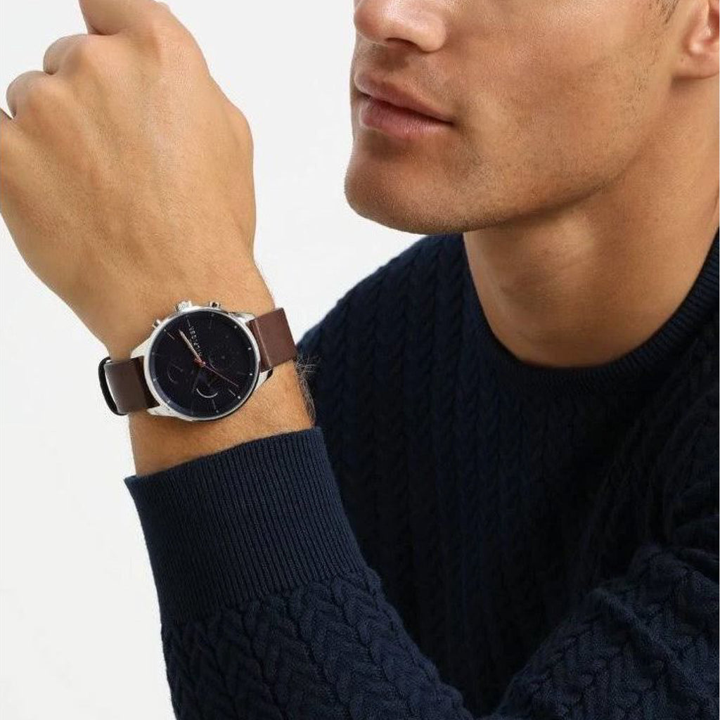 Tommy Hilfiger Chase Chronograph Grey Dial Brown Leather Strap Watch For Men - 1791487 Buy Now By Tommy Hilfiger