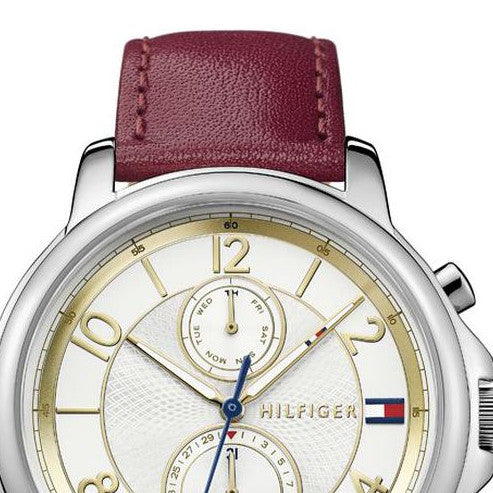 Tommy Hilfiger Claudia White Dial Red Leather Strap Watch for Women - 1781816 Buy Now By Tommy Hilfiger
