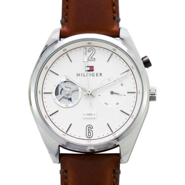 Tommy Hilfiger Deacon White Dial Brown Leather Strap Watch for Men - 1791550 Buy Now By Tommy Hilfiger