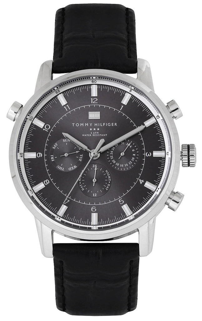 Tommy Hilfiger Harrison Chronograph Black Dial Black Leather Strap Watch for Men - 1790875 Buy Now By Tommy Hilfiger