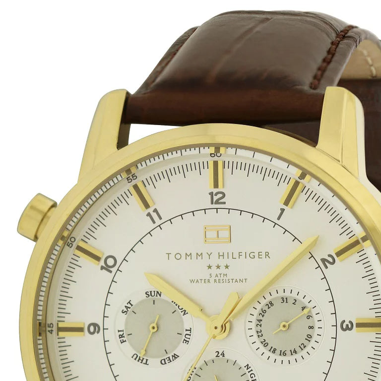 Tommy Hilfiger Harrison White Dial Brown Leather Strap Watch for Men - 1790874 Buy Now By Tommy Hilfiger