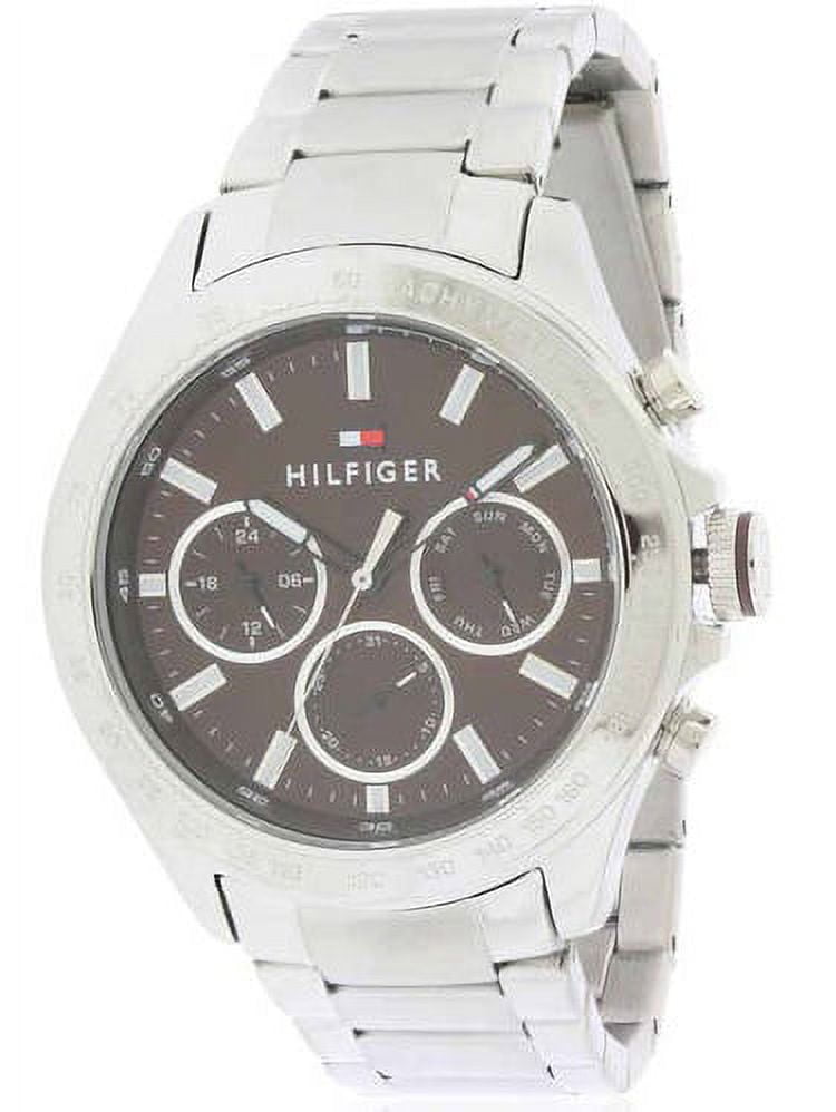Tommy Hilfiger Hudson Chronograph Quartz Brown Dial Silver Steel Strap Watch For Men - 1791229 Buy Now By Tommy Hilfiger