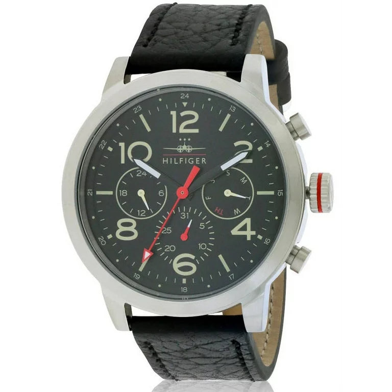 Tommy Hilfiger Jake Chronograph Black Dial Black Leather Strap Watch for Men - 1791232 Buy Now By Tommy Hilfiger
