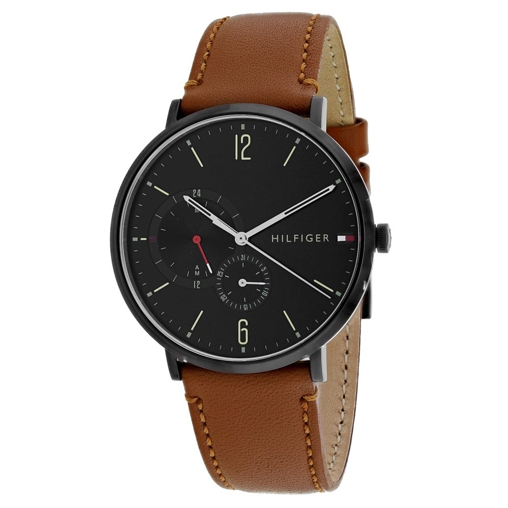 Tommy Hilfiger Brooklyn Quartz Black Dial Brown Leather Strap Watch for Men - 1791510 Buy Now By Tommy Hilfiger