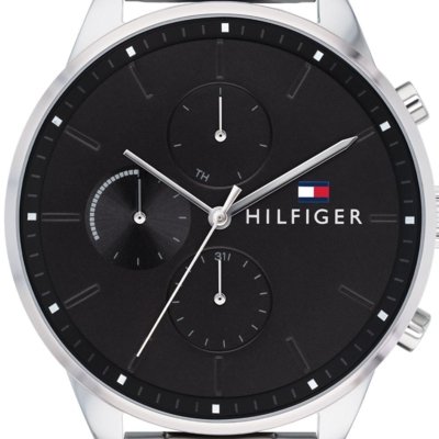 Tommy Hilfiger Chase Quartz Black Dial Silver Steel Strap Watch For Men - 1791485 Buy Now By Tommy Hilfiger