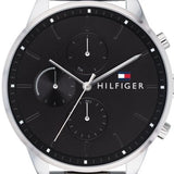 Tommy Hilfiger Chase Quartz Black Dial Silver Steel Strap Watch For Men - 1791485 Buy Now By Tommy Hilfiger