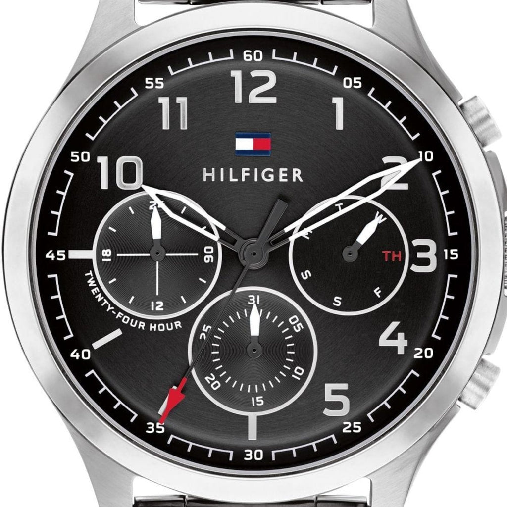 Tommy Hilfiger Asher Chronograph Black Dial Silver Steel Strap Watch For Men - 1791852 Buy Now By Tommy Hilfiger
