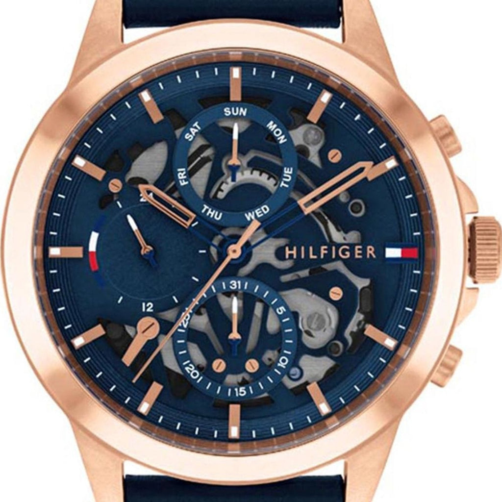 Tommy Hilfiger Henry Chronograph Quartz Blue Dial Blue Leather Strap Watch For Men - 1710475 Buy Now By Tommy Hilfiger