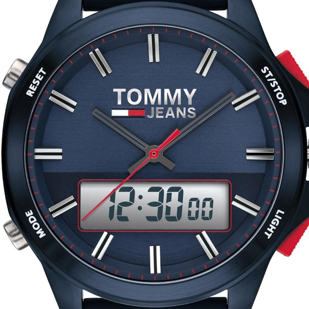 Tommy Hilfiger Digital Analog Blue Dial Blue Rubber Strap Watch For Men - 1791761 Buy Now By Tommy Hilfiger