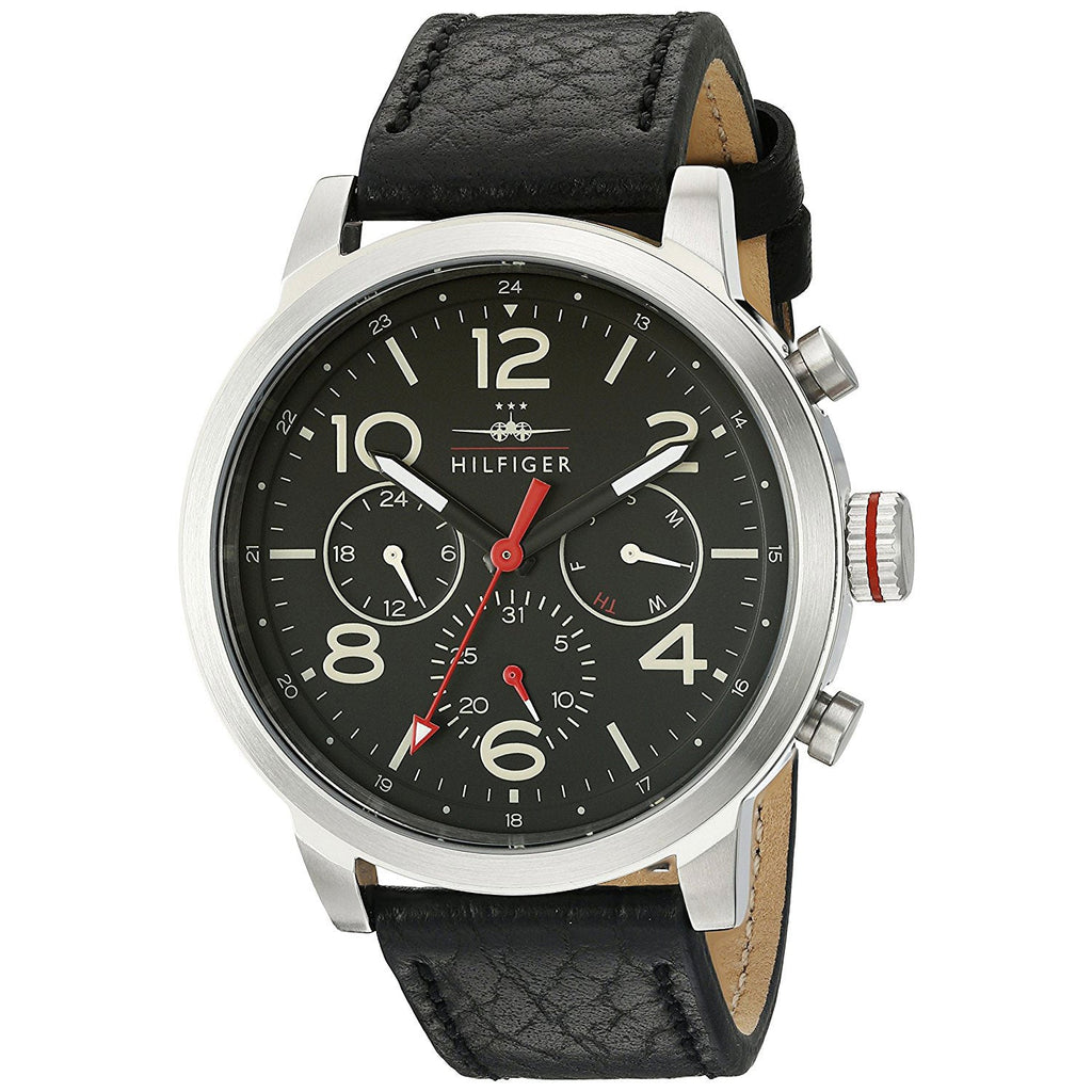 Tommy Hilfiger Jake Chronograph Black Dial Black Leather Strap Watch for Men - 1791232 Buy Now By Tommy Hilfiger