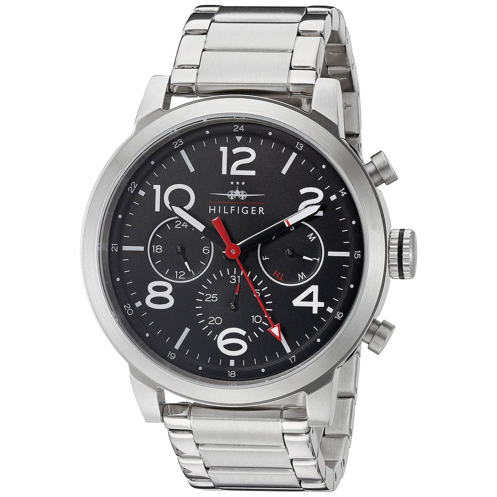 Tommy Hilfiger Jake Chronograph Black Dial Silver Steel Strap Watch for Men - 1791234 Buy Now By Tommy Hilfiger