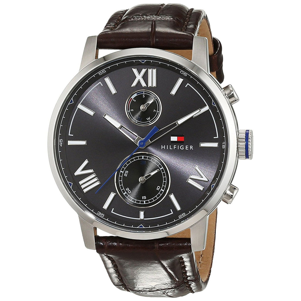 Tommy Hilfiger Aiden Quartz Black Dial Brown Leather Strap Watch for Men - 1791309 Buy Now By Tommy Hilfiger