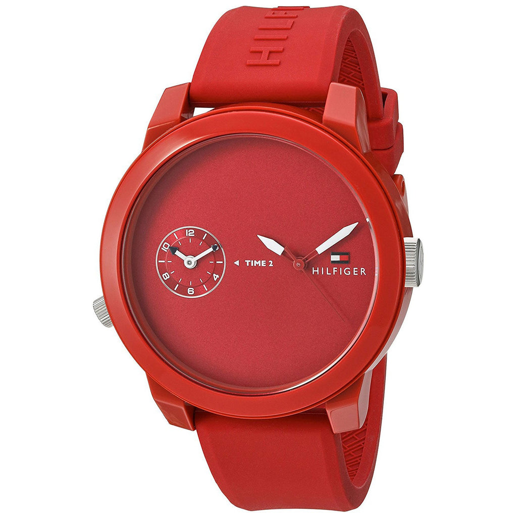 Tommy Hilfiger Denim Quartz Red Dial Red Rubber Strap Watch for Men - 1791323 Buy Now By Tommy Hilfiger