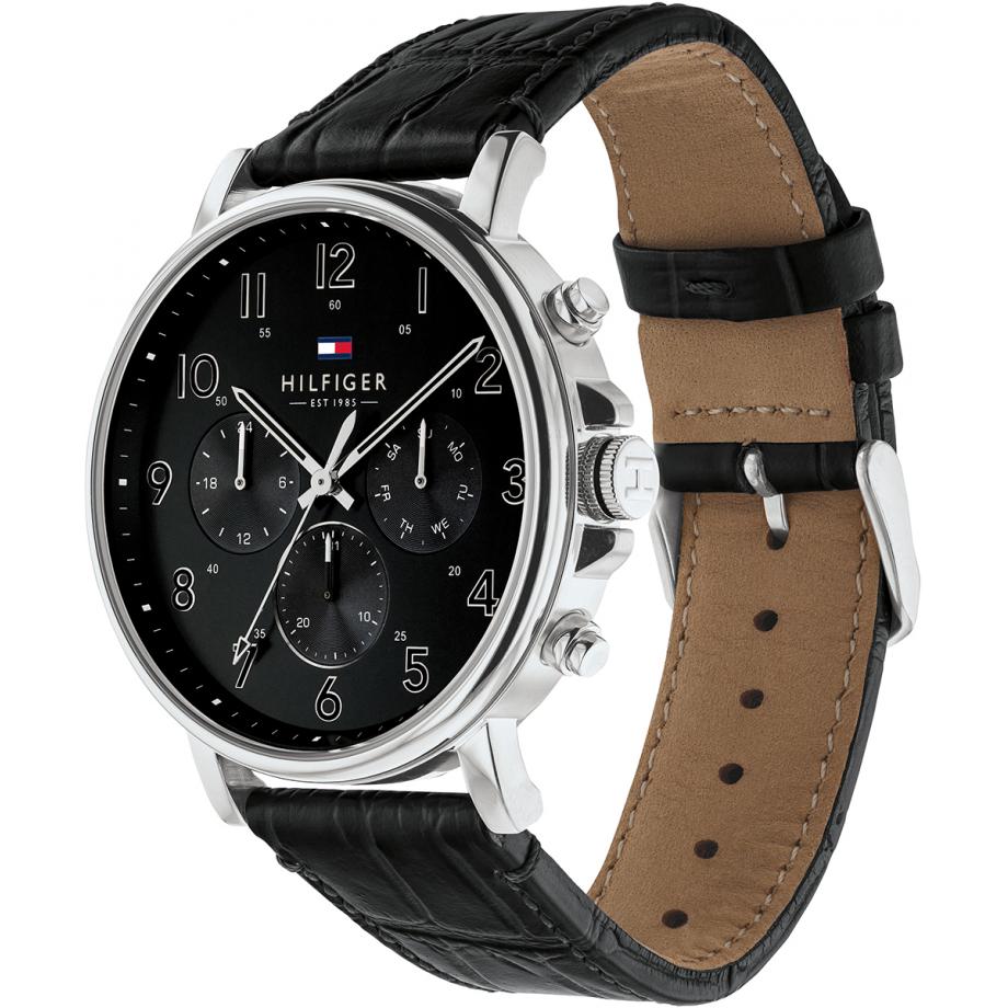 Tommy Hilfiger Daniel Black Dial Black Leather Strap Watch for Men - 1710381 Buy Now By Tommy Hilfiger