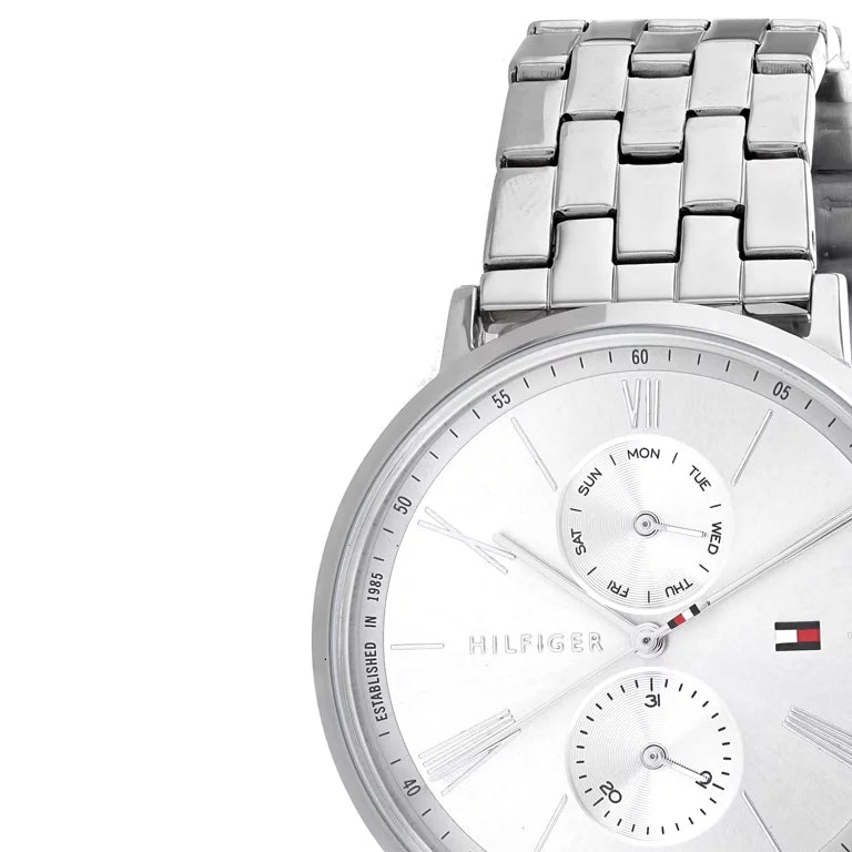 Tommy Hilfiger Jenna Quartz White Dial Silver Steel Strap Watch for Women - 1782068 Buy Now By Tommy Hilfiger