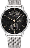 Tommy Hilfiger Hunter Quartz Black Dial Silver Steel Strap Watch for Men - 1791610 Buy Now By Tommy Hilfiger