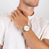 Tommy Hilfiger Hunter White Dial Gold Steel Strap Watch for Men - 1791609 Buy Now By Tommy Hilfiger