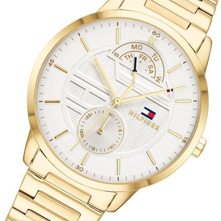 Tommy Hilfiger Hunter White Dial Gold Steel Strap Watch for Men - 1791609 Buy Now By Tommy Hilfiger