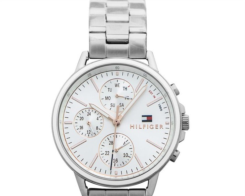 Tommy Hilfiger Carly White Dial Silver Stainless Steel Strap Watch for Women - 1781787 Buy Now By Tommy Hilfiger