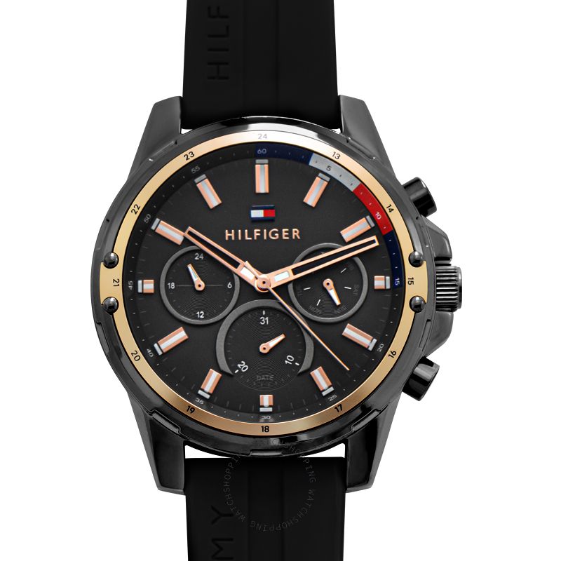 Tommy Hilfiger Mason Black Dial Black Rubber Strap Watch for Men - 1791792 Buy Now By Tommy Hilfiger