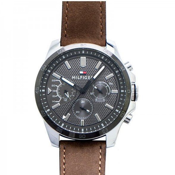 Tommy Hilfiger Decker Grey Dial Brown Leather Strap Watch for Men - 1791562 Buy Now By Tommy Hilfiger