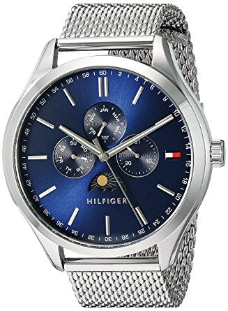 Tommy Hilfiger Oliver Quartz Blue Dial Silver Mesh Bracelet Watch for Men - 1791302 Buy Now By Tommy Hilfiger
