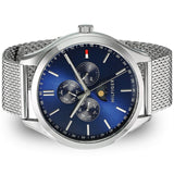 Tommy Hilfiger Oliver Quartz Blue Dial Silver Mesh Bracelet Watch for Men - 1791302 Buy Now By Tommy Hilfiger